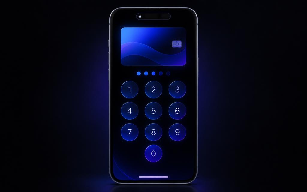 iPhone lock screen with a themed passcode keypad